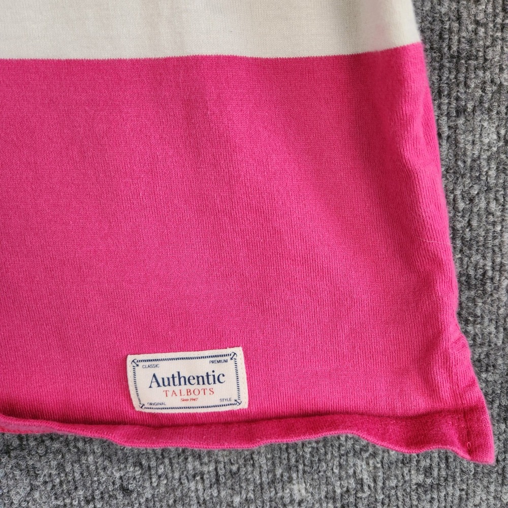 Talbots Plus Shirt Womens 2XL Striped Long Sleeve Cotton Navy Pink Blue - Picture 3 of 9